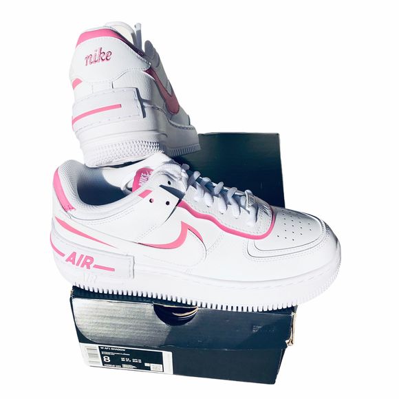 Nike | Shoes | Nike Pink White Flamingo Shadow Air Force Womens 8 | Poshmark